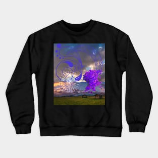 JUST A LITTLE MOON STAR FERRIS WHEEL DREAMING DOODLE ON Crewneck Sweatshirt